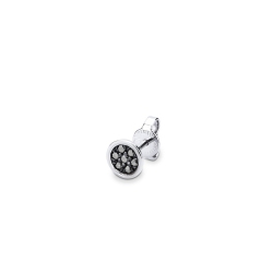 18k white gold single earring with black diamonds