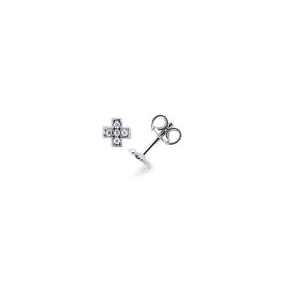 750 white gold cross earrings in diamonds