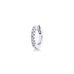 White gold 18k single diamond hoop earring