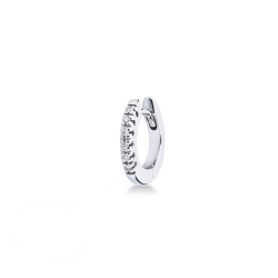 White gold 18k single diamond hoop earrings