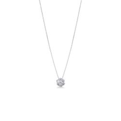 Diamond flower pendant in 18k white gold