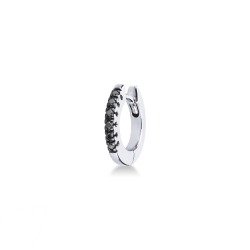 Black diamonds single hoop earring