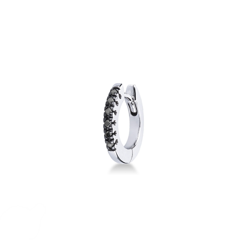 Black diamonds single hoop earring  Black diamonds single hoop earring