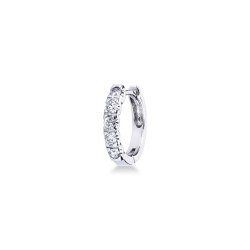 Single hoop in white gold with diamonds