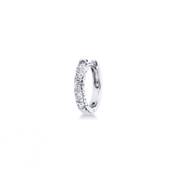 Single hoop in white gold with diamonds