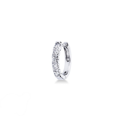 Single hoop in white gold with diamonds 