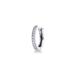 Single hoop earring with diamonds