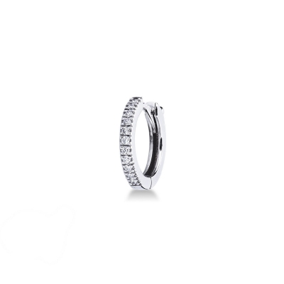 Diamond single hoop earring