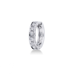 Diamond half channel setting single earring