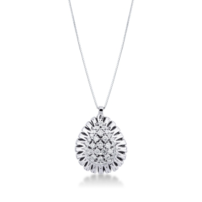 Fancy drop shape pendant with diamonds 