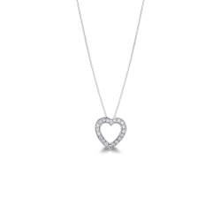 Heart silhouette pendant with diamonds