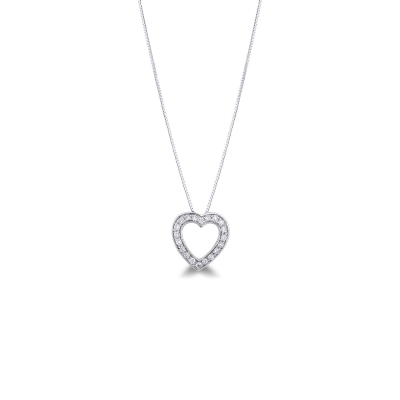 Heart silhouette pendant with diamonds