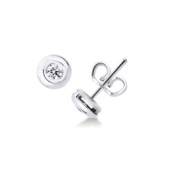 White gold 18k diamond stud earrings, ct 0,14