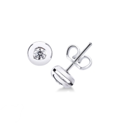 18k white gold diamond stud earrings 0,16 ct