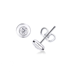 White gold 18k diamond stud earrings, ct 0,24