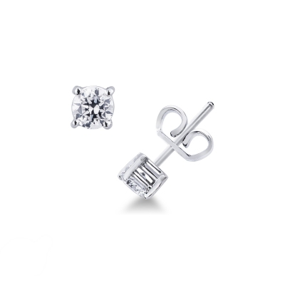 White gold 18k diamonds studs ct 0,40 
