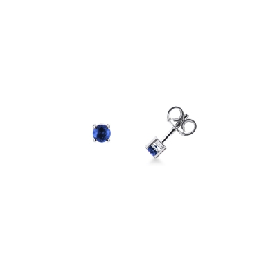 Blue sapphire studs in white gold 18k