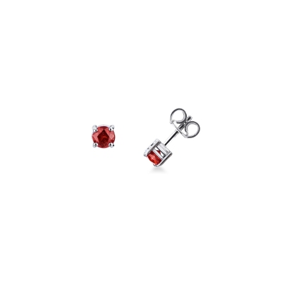 Rubies studs in white gold 18k