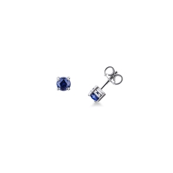 18k white gold blue sapphires studs