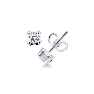 Diamond stud earrings in white gold 750