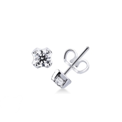 White gold 18k bezel diamond stud earrings