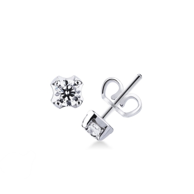 White gold 18k bezel diamond stud earrings 