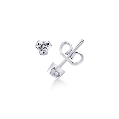 3 prongs diamond stud earrings in 18kt white gold 