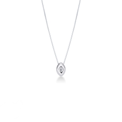 Rice grain pendant with diamond