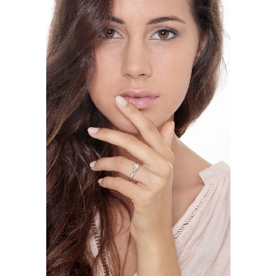 White gold 18k 4 claw solitaire 0,40 ct diamond ring 