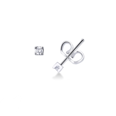 White gold 18k 4 prongs diamond stud earrings