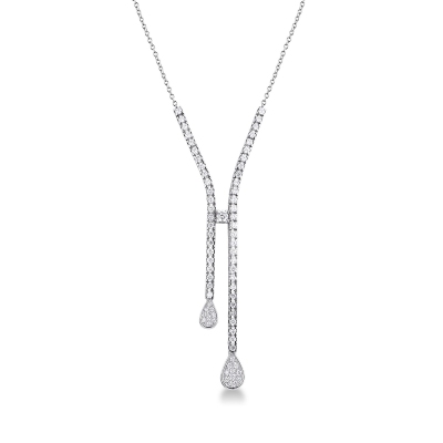 750 white gold design necklace with diamonds