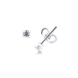 18k white gold bezel diamonds studs
