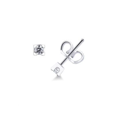 18k white gold bezel diamonds studs 