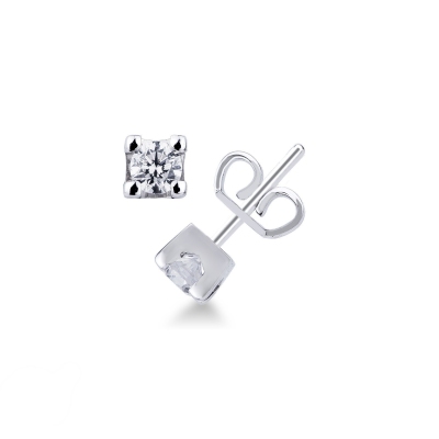 18k white gold diamond stud earrings, ct 0,20 