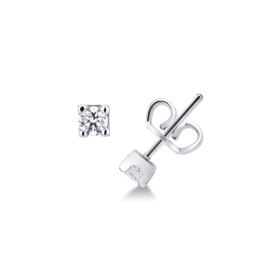 4 claw diamond stud earrings in white gold 18k