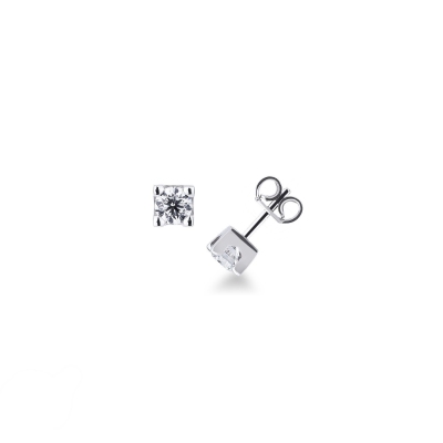 Diamond white gold 18k stud earrings ct 1,20