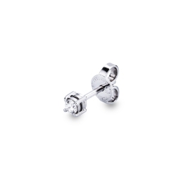 18k white gold 4 prongs single diamond stud earring