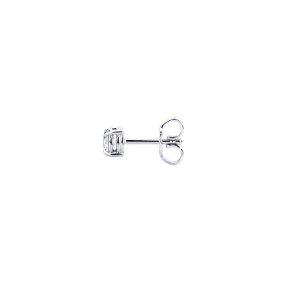 White gold 18k four prong diamond stud earring