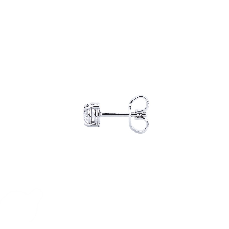 White gold 18k 4 prong diamond stud earring White gold 18k 4 prong diamond stud earring