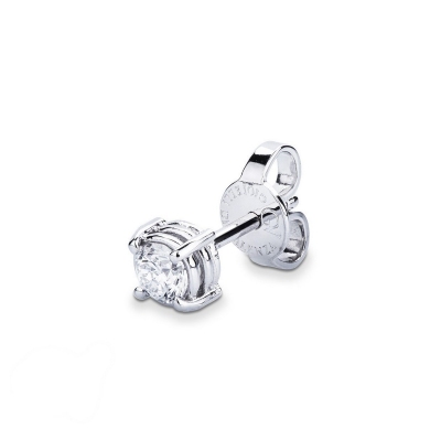 White gold 18k 4 prong diamond stud earring