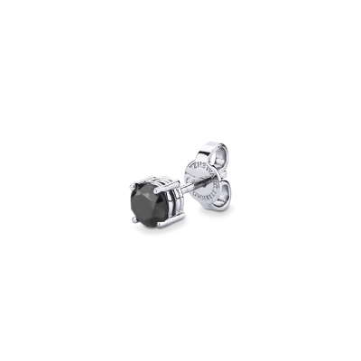Black diamond single stud man earring