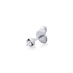 Single four prong diamond stud earring