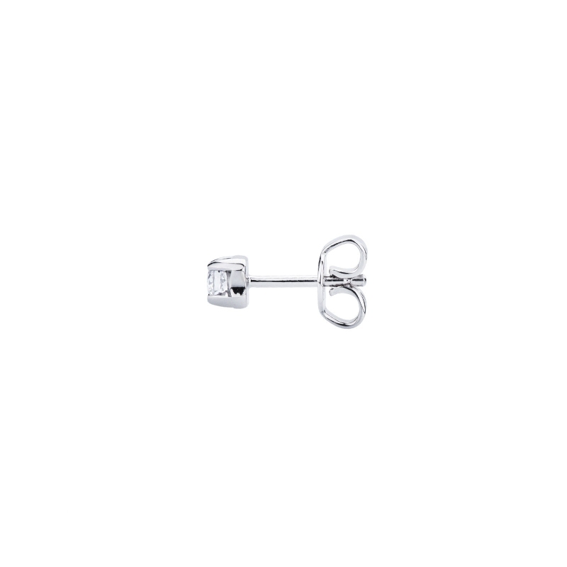 Single diamond stud earring 4 prong 