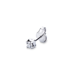 Single diamond stud earring 4 prong