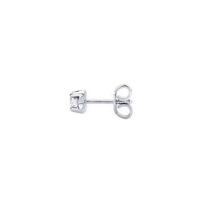 White gold 18k 4 prong-set diamond single earring 