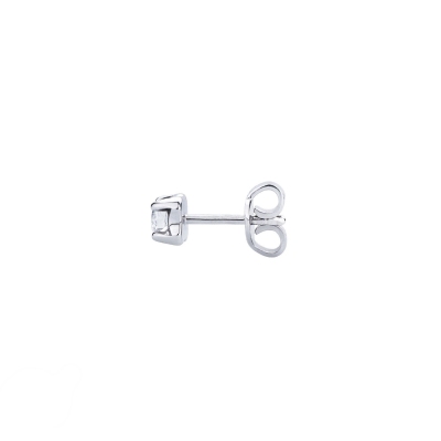 White gold 18k 4 prong diamond single earring