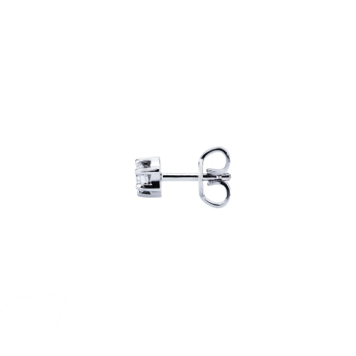 6 prong diamond single earring in 18kt white gold 
