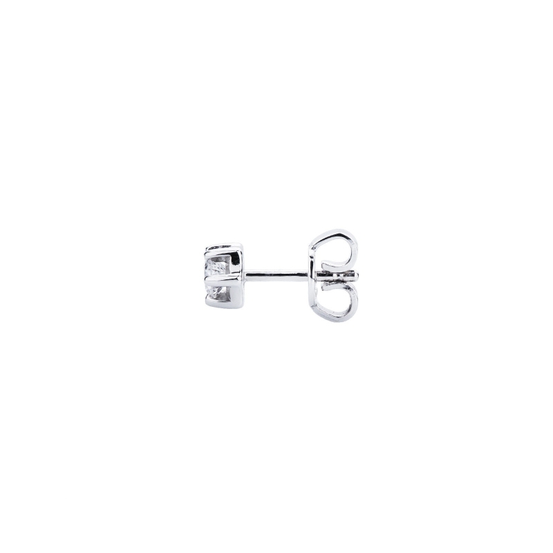 6 prongs white gold 18k diamond single stud earrings 
