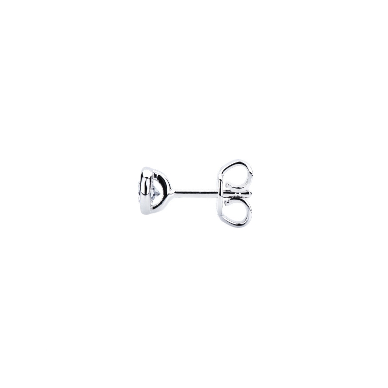 Single bezel diamond stud earring in white gold 18k Single bezel diamond stud earring in white gold 18k