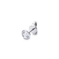 Single hoop in white gold 750 with diamonds